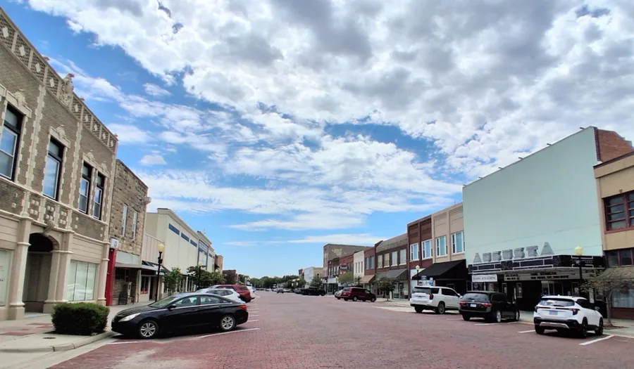Downtown Augusta, Kansas, in August 2026